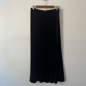 Eileen Fisher Purple Velvet Maxi Skirt Silk Fairy Witch Hippie Goth Grunge M